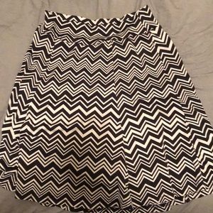Black and white Chevron patterned circle skirt